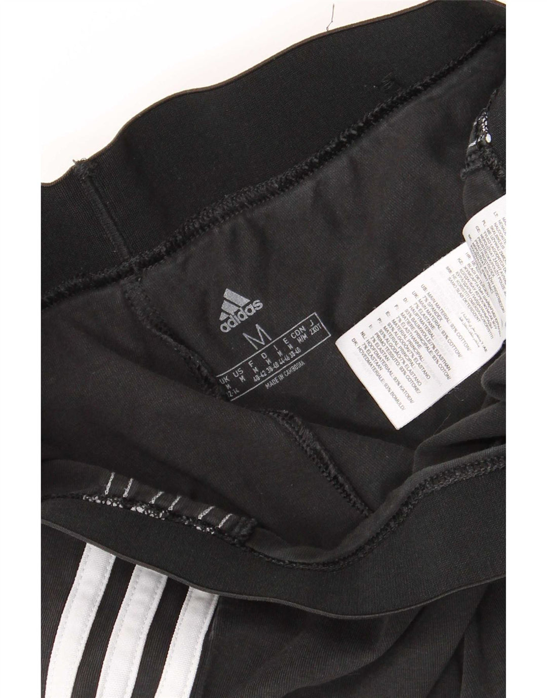 Adidas Dame Leggings UK 12/14 Medium Sort Bomuld