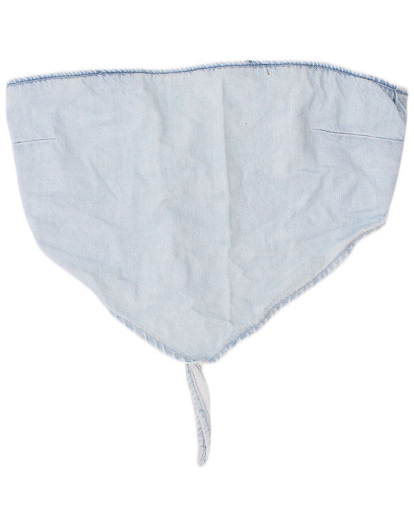 Zara Womens Denim Crop Top Medium Blue Cotton
