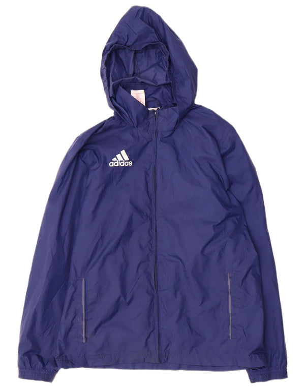 Adidas Regnjakke med hætte til drenge 13-14 år Marineblå polyester
