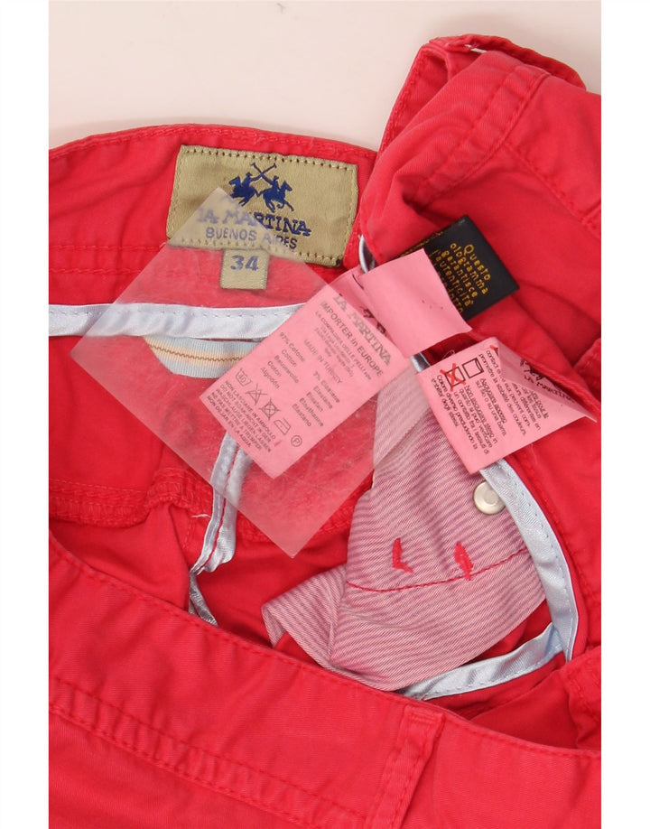 LA MARTINA Herre Cargo Shorts W34 Large Pink Bomuld