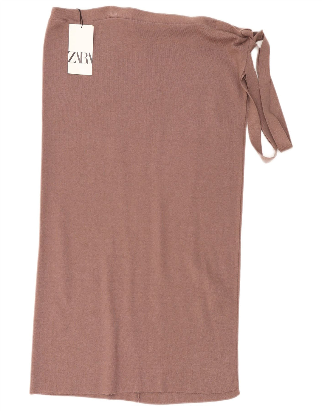 Zara Womens Knit Wrap Nederdel Medium W28 Brun Viscose