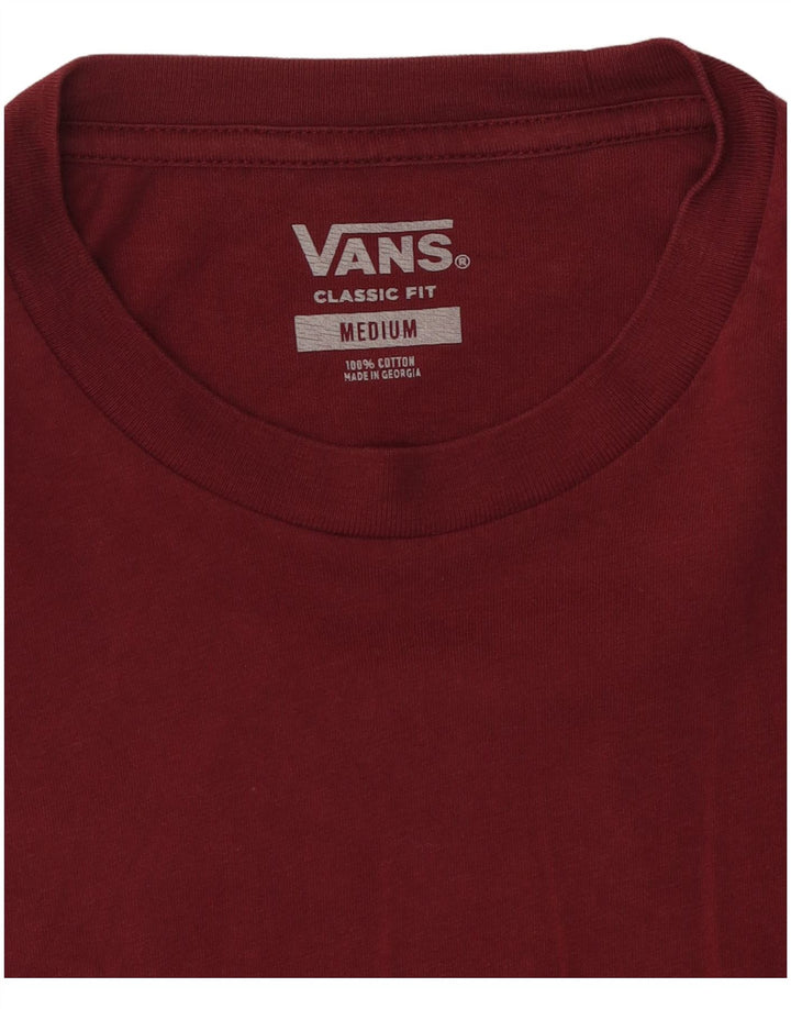 VANS Herre Classic Fit Grafisk T-Shirt Top Medium Burgundy Bomuld