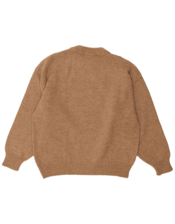 Tobia System Herre Crew Neck Jumper Sweater IT 48 Medium Beige Uld