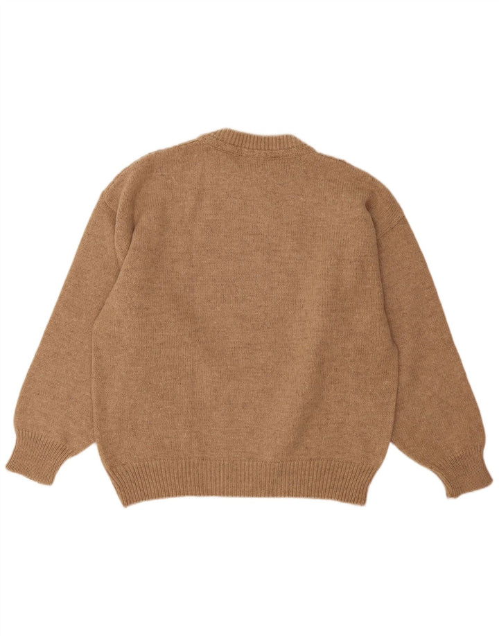 Tobia System Herre Crew Neck Jumper Sweater IT 48 Medium Beige Uld