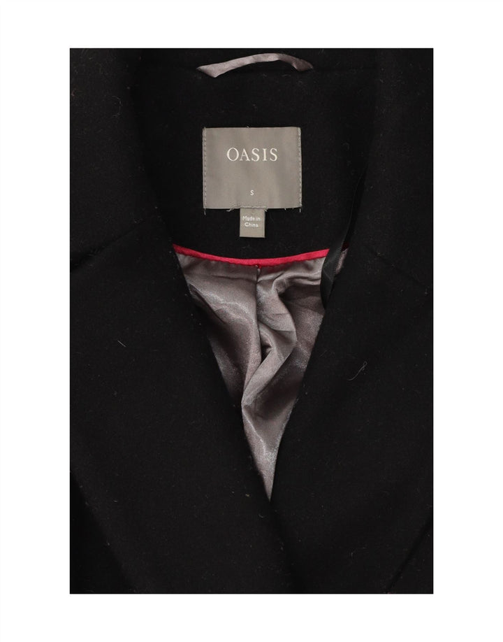 OASIS Womens Double Breasted Coat UK 10 Small Black Vintage Oasis and Second-Hand Oasis from Messina Hembry 