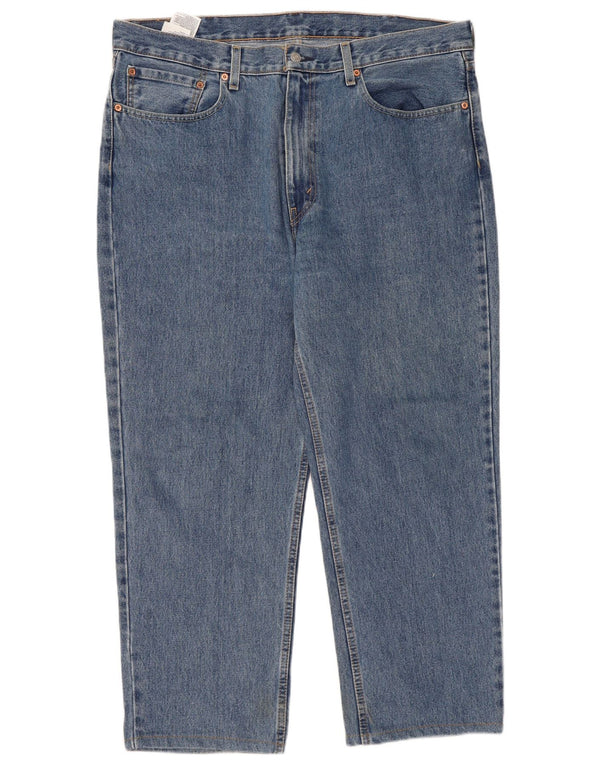 Levi's Womens 550 højtaljede afslappet pasform lige jeans W38 L28 blå bomuld