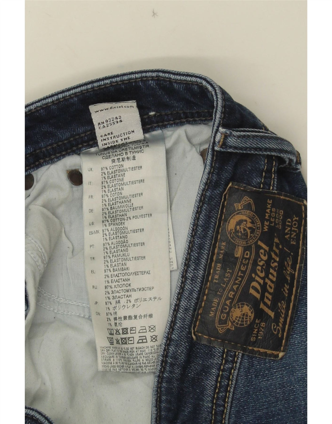 DIESEL Herre Thavar Slim Jeans W31 L29 Blå Bomuld