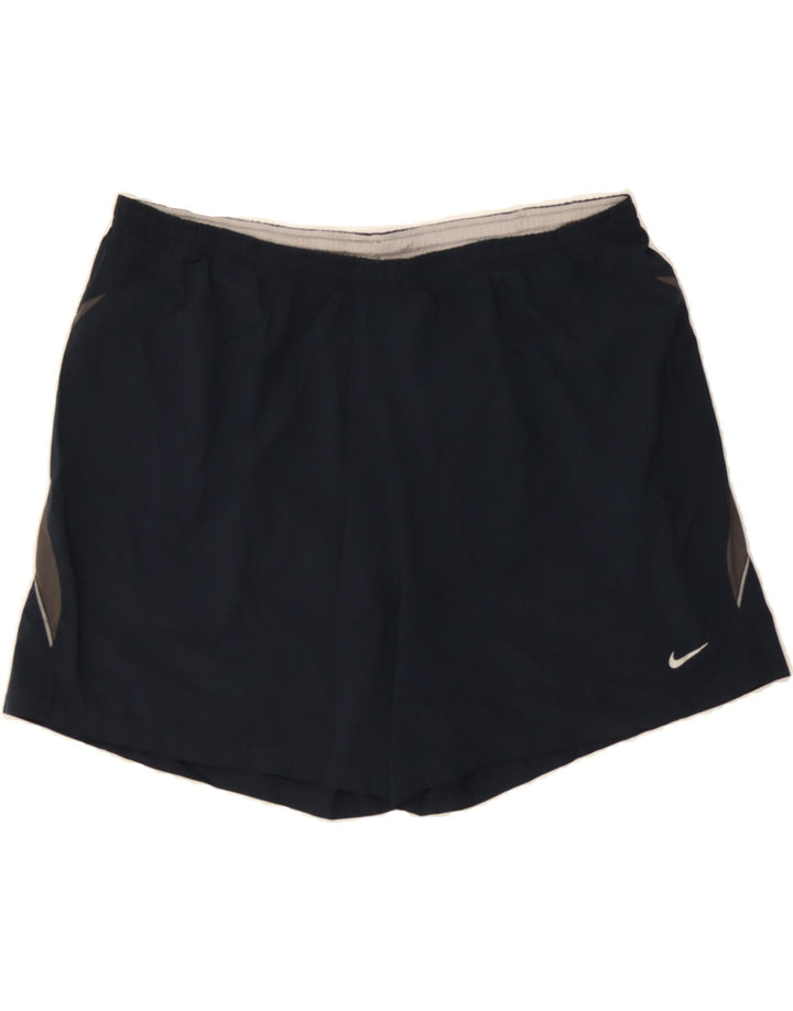 NIKE Womens Sport Shorts UK 18 XL  Navy Blue Colourblock Polyester Vintage Nike and Second-Hand Nike from Messina Hembry 