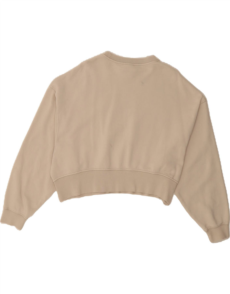 NIKE Womens Crop Loose Fit Sweatshirt Jumper UK 6 XS Beige Cotton Vintage Nike and Second-Hand Nike from Messina Hembry 