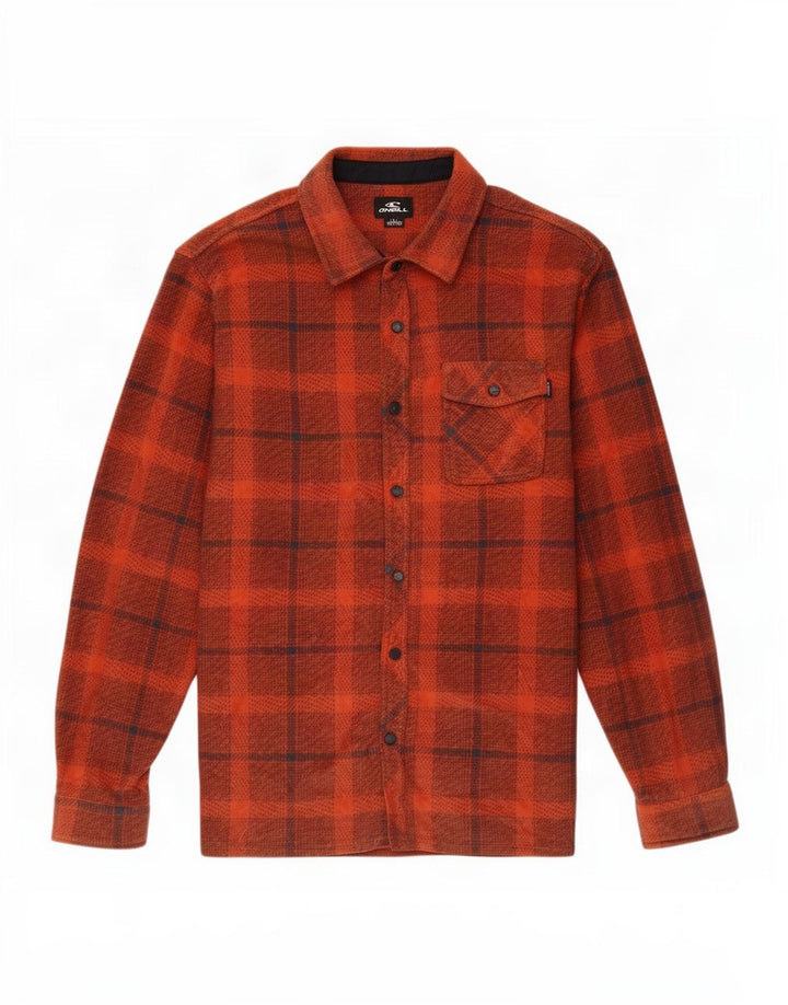 O'Neill herre fleeceskjorte stor orange ternet polyester