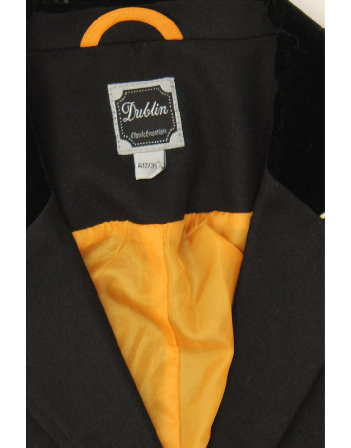 VINTAGE Womens 4 Button Blazer Jacket UK 12 Medium Black Polyester Vintage Vintage and Second-Hand Vintage from Messina Hembry 