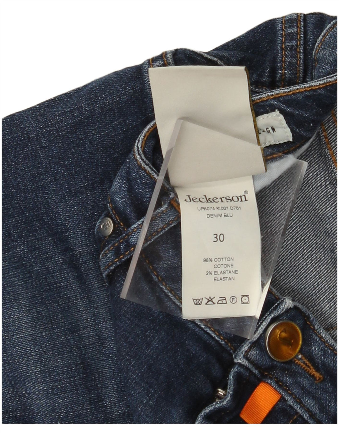 JECKERSON Mens Slim Jeans W30 L28 Navy Blue Cotton