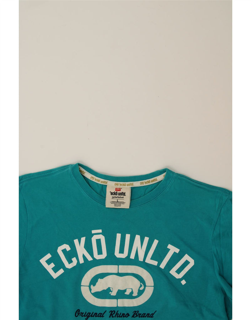 ECKO UNLTD Mens Graphic T-Shirt Top Large Turquoise Cotton Vintage Ecko Unltd and Second-Hand Ecko Unltd from Messina Hembry 