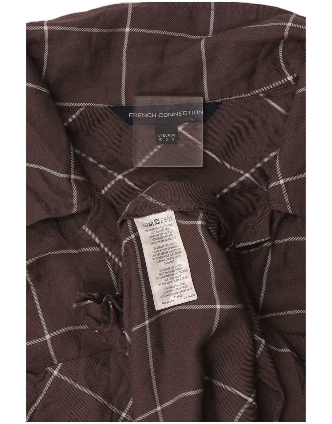 French Connection Dame Langærmet Shift Dress UK 10 Small Grey Check