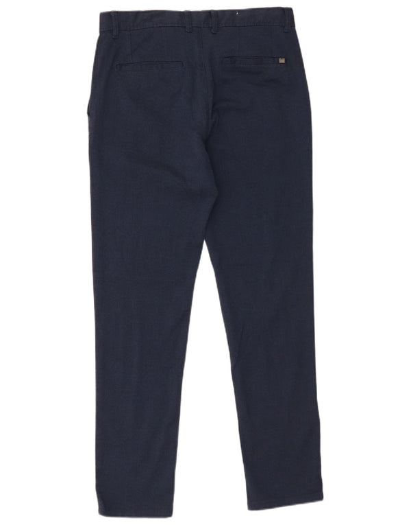 Zara Herre Slim Chino Bukser EU 38 Small W30 L29 Navy Blue Polyester