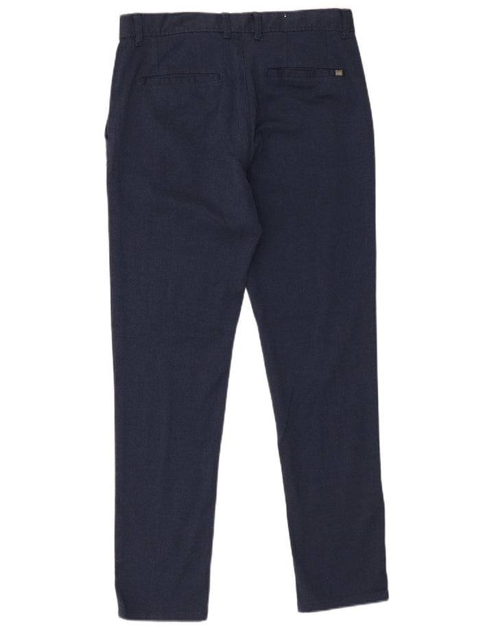 Zara Herre Slim Chino Bukser EU 38 Small W30 L29 Navy Blue Polyester