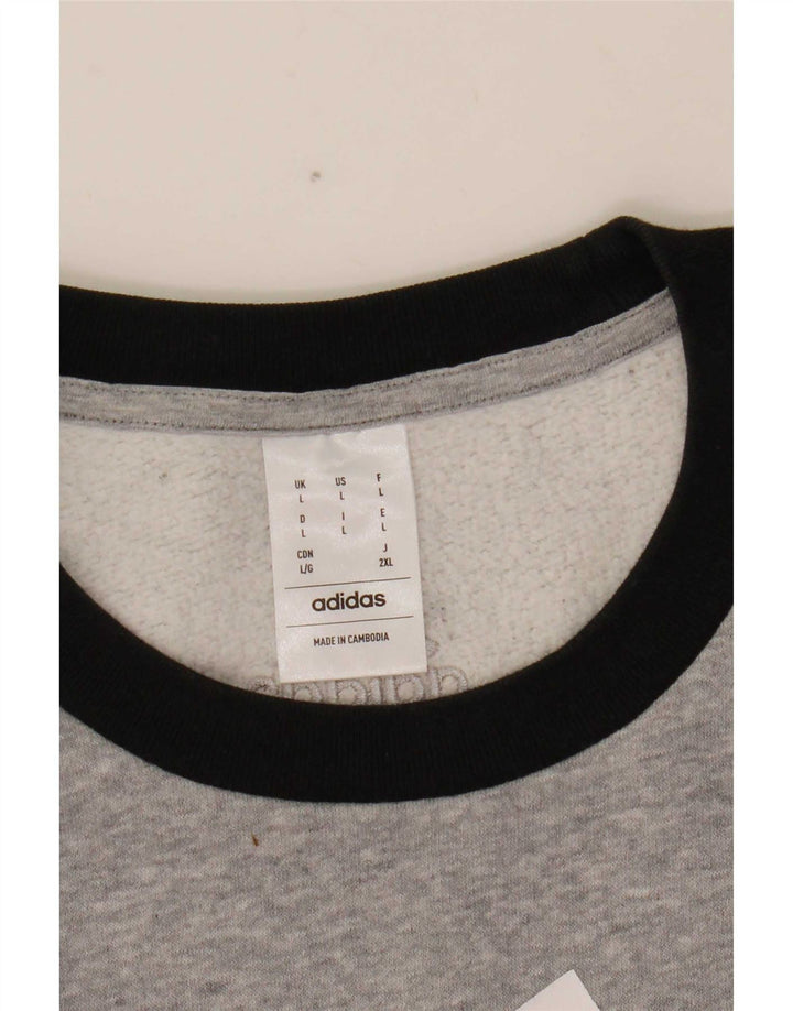 Adidas grafisk sweatshirt til mænd, stor grå farveblok