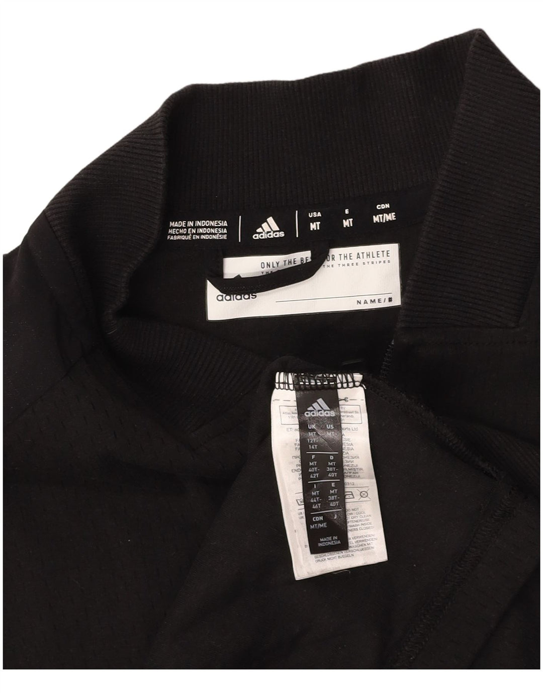 ADIDAS Dame Climalite grafisk træningsdragt topjakke UK 12/14 Medium Black