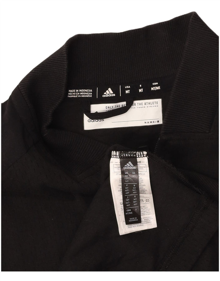 ADIDAS Dame Climalite grafisk træningsdragt topjakke UK 12/14 Medium Black