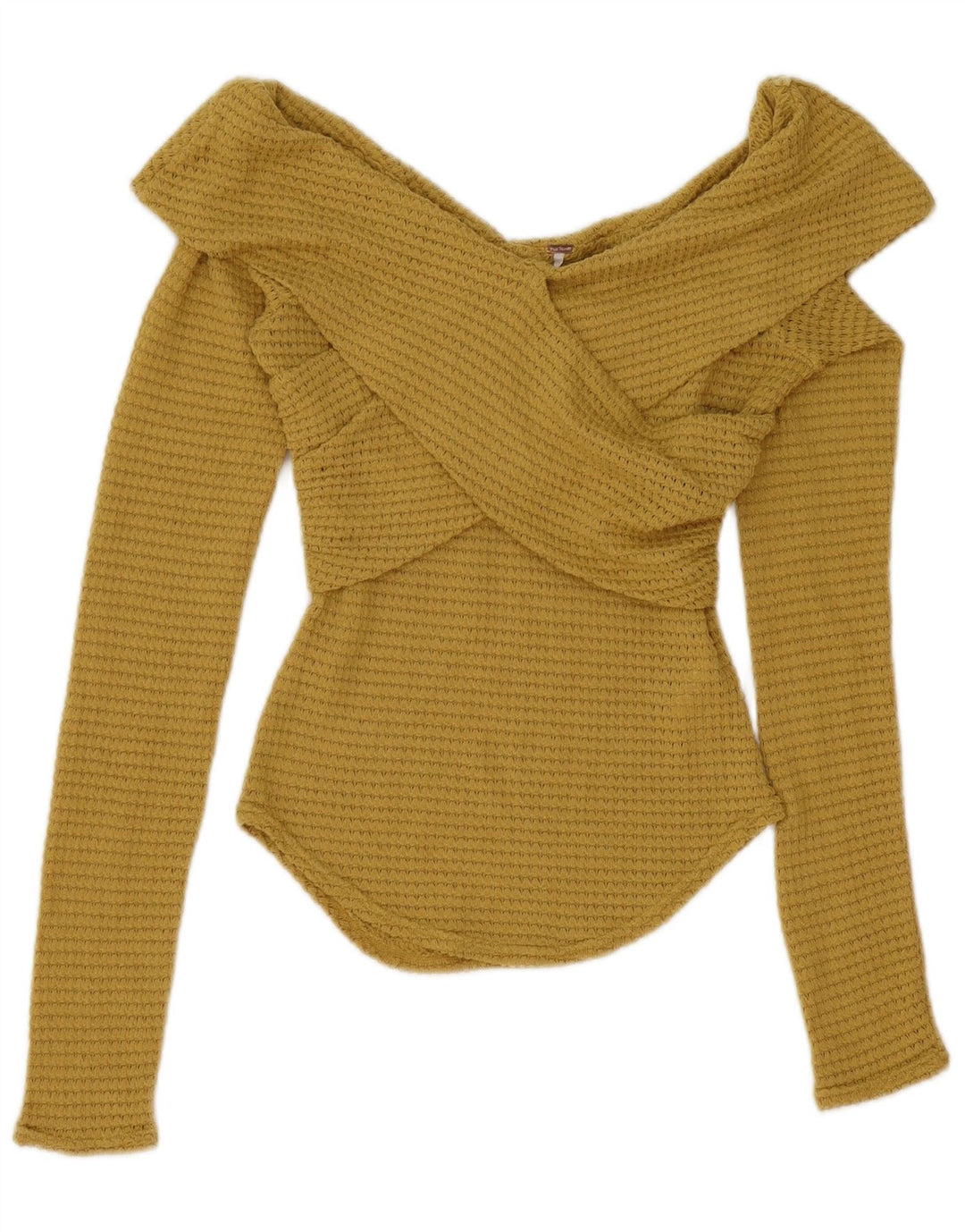 Free People Dame Top Langærmet UK 6 XS Gul Polyester
