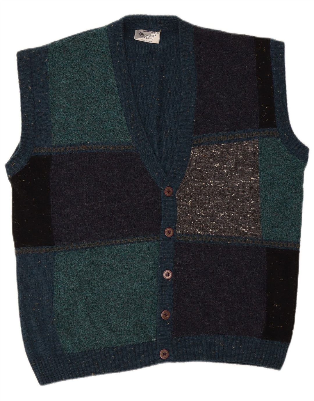 Maria Jose Herre ærmeløs cardigan sweater Large Multicolored Flecked