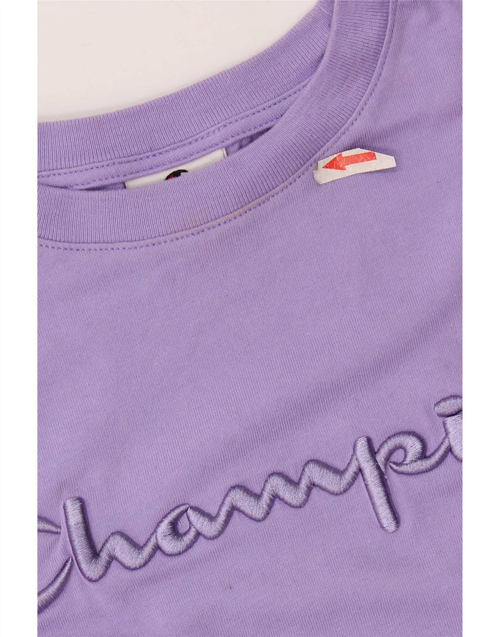 Champion Kvinder Oversized Grafisk T-Shirt Top UK 10 Lille Lilla