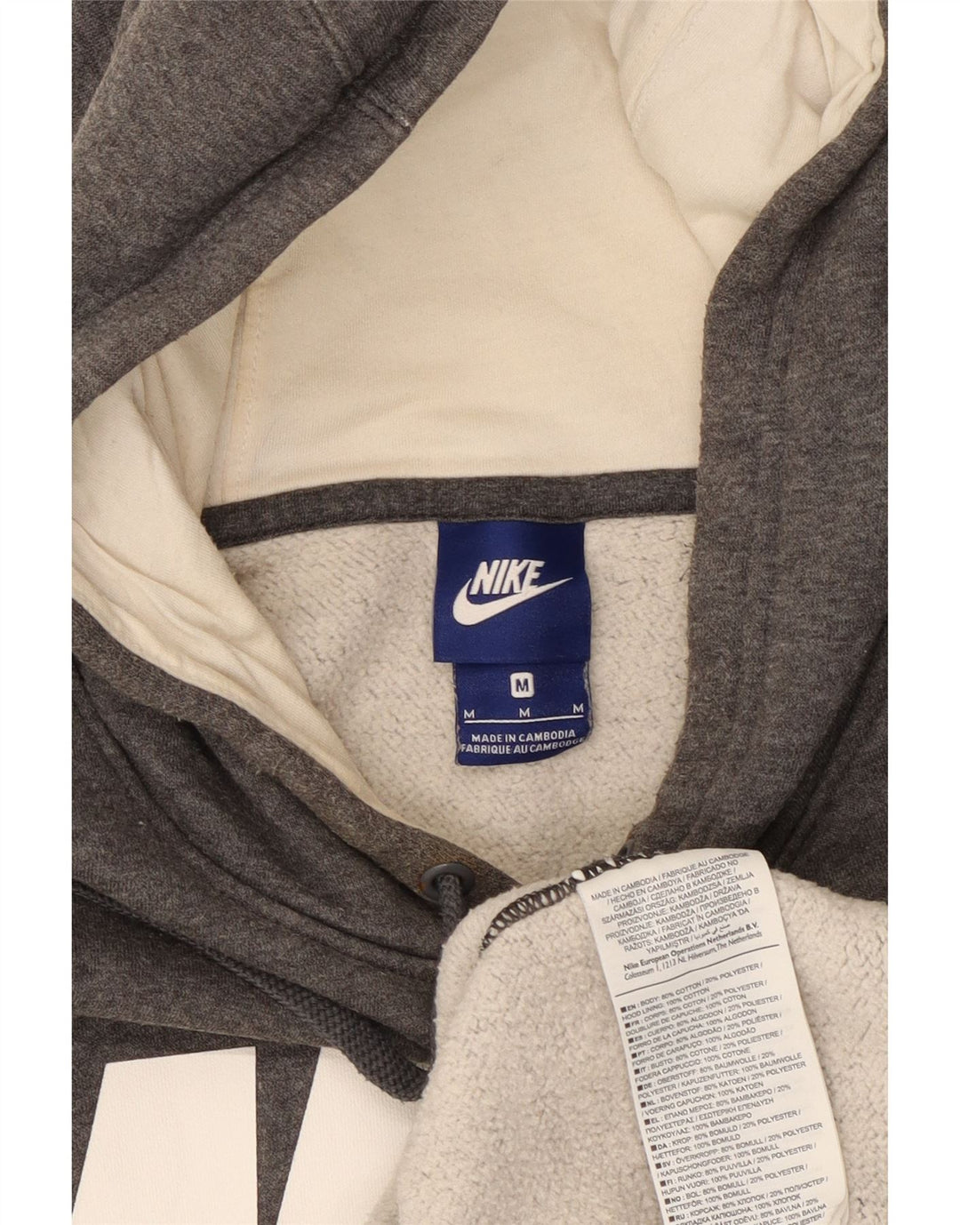 Nike grafisk hættetrøje til mænd mellemgrå bomuld
