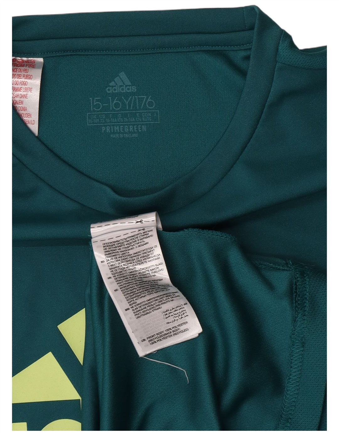 Adidas drenge grafisk t-shirt top 15-16 år grøn polyester