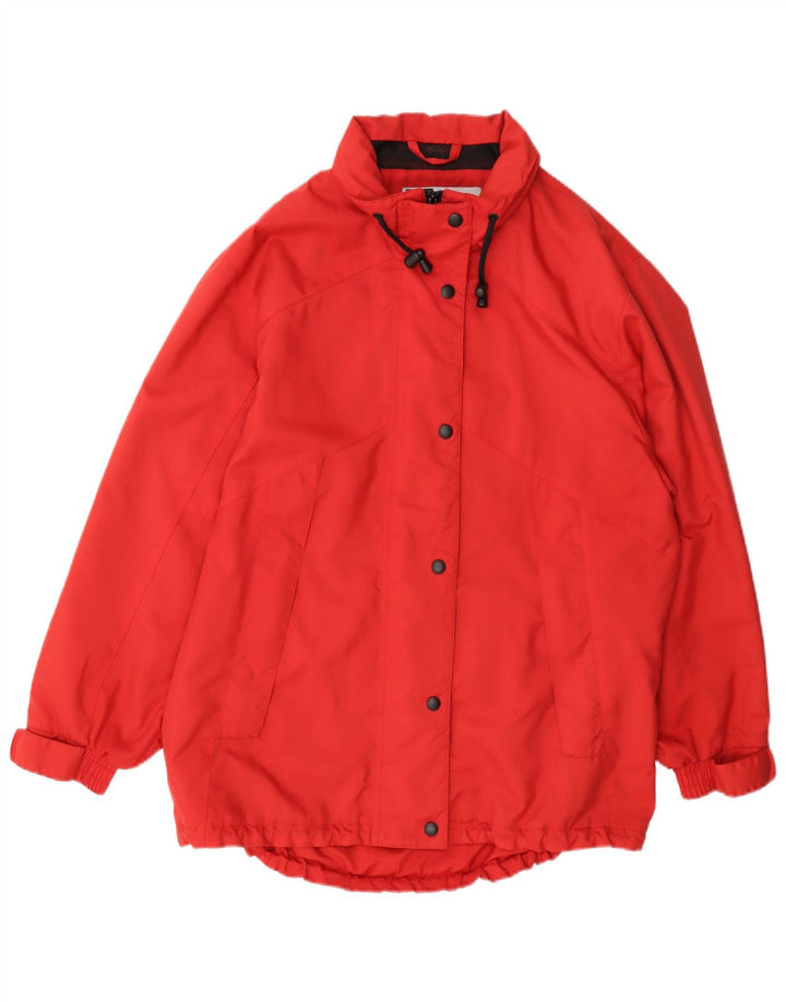 Marks & Spencer Dame Oversized Regnfrakke UK 12/14 Medium Rød Polyester