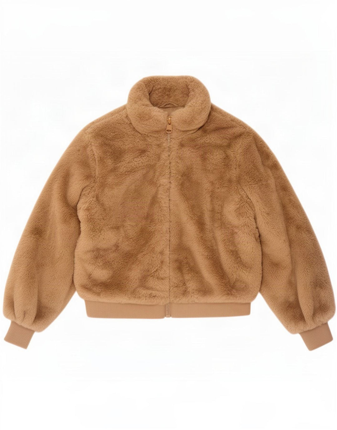 Zara Girls Teddy Bear Bomber Jacket 9-10 År Beige Polyester
