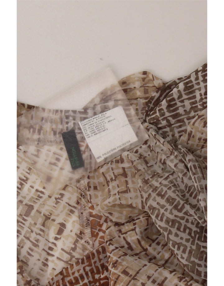 Benetton Dame ærmeløs bluse Top UK 12 Medium Flerfarvet Geometrisk