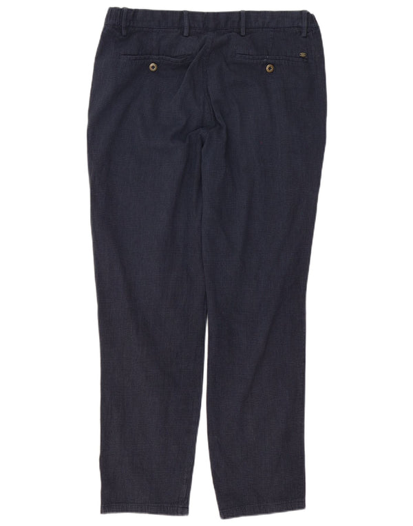 Massimo Dutti Herre Slim Chino Bukser EU 42 Large W32 L28 Navy Blue Check