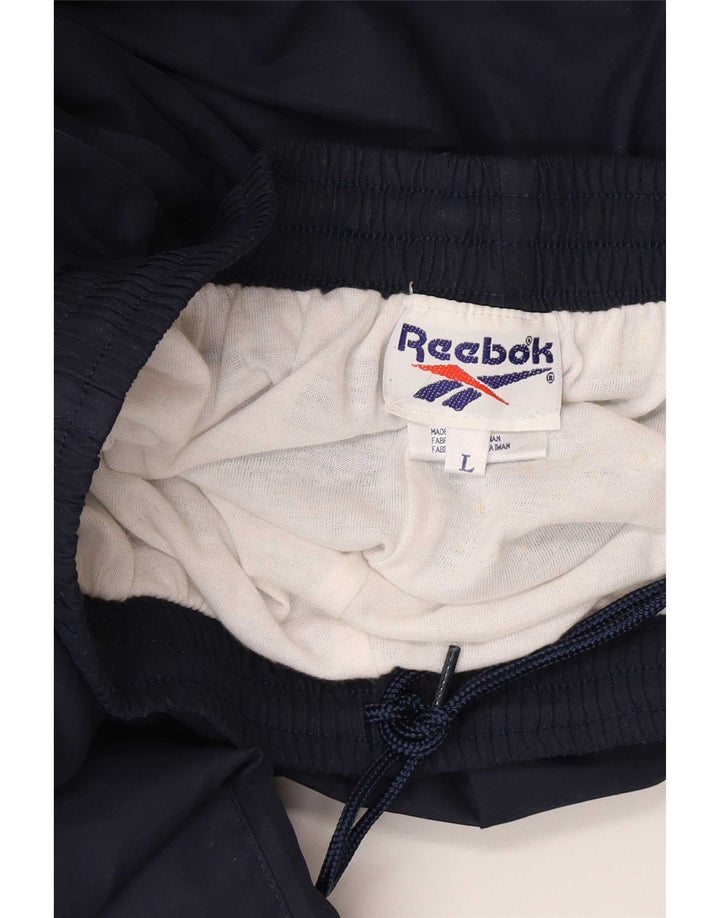 Reebok Herre træningsdragt Bukser Joggers Large Navy Blue Polyester