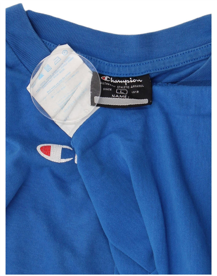 CHAMPION Herre Grafisk T-Shirt Top Stor Blå Bomuld