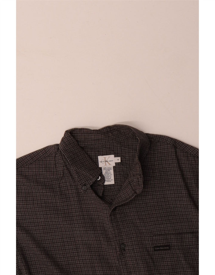 CALVIN KLEIN JEANS Herreskjorte Medium Grey Gingham Cotton