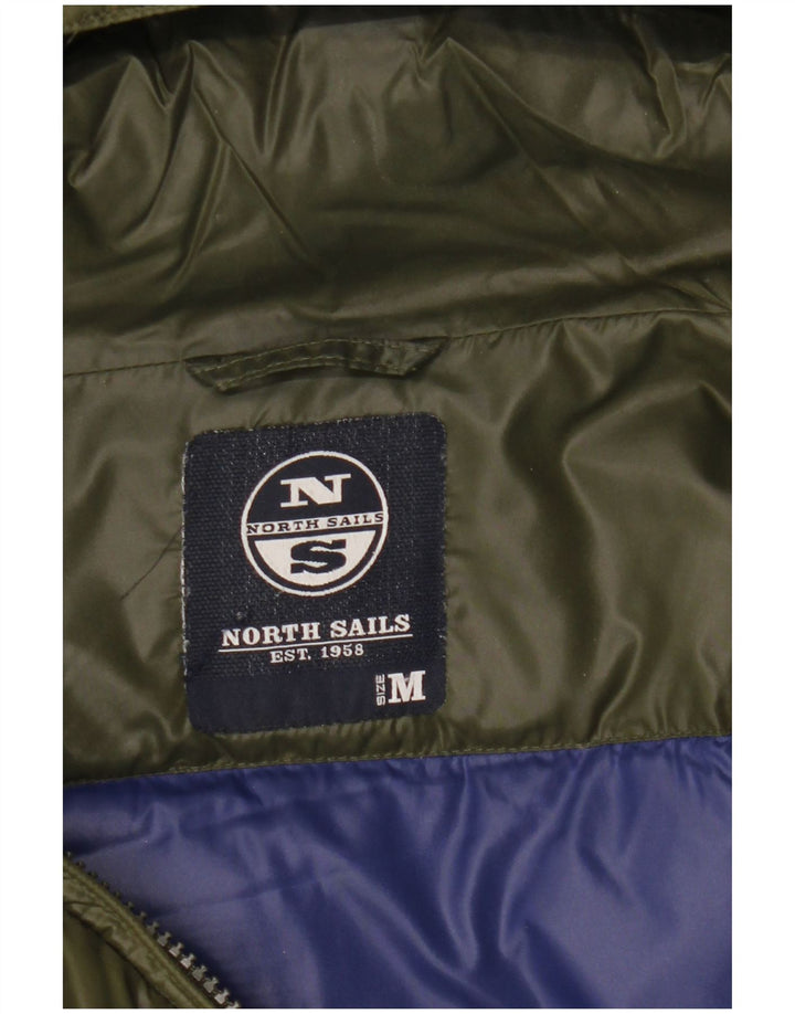 North Sails Herre hættepolstret jakke UK 38 Medium Khaki Nylon