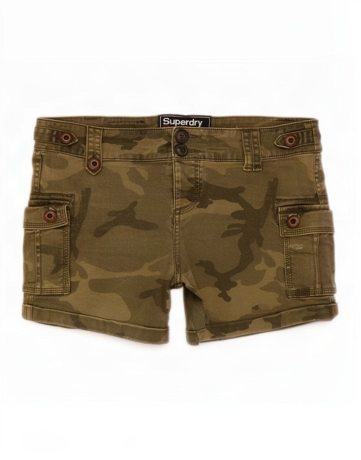 Superdry Cargo Shorts til kvinder Small W30 Grøn Camouflage Bomuld
