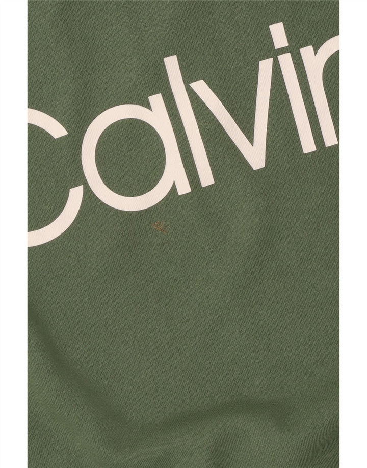 Calvin Klein Dame Oversized Grafisk Sweatshirt Jumper UK 10 Lille Grøn