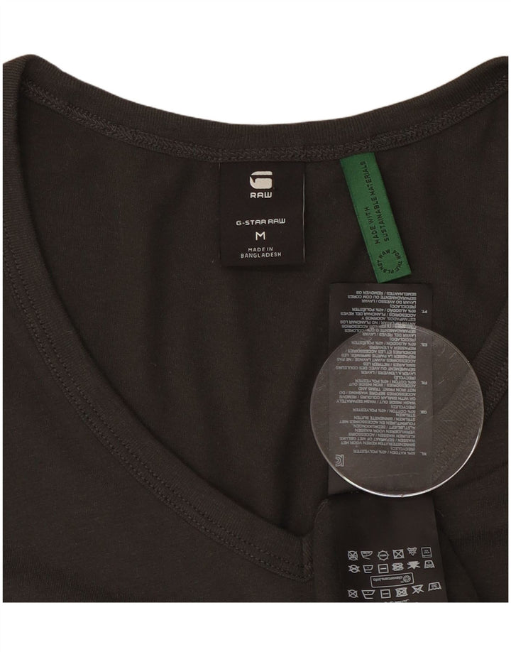 G-Star Dame T-Shirt Top UK 12 Medium Khaki Bomuld