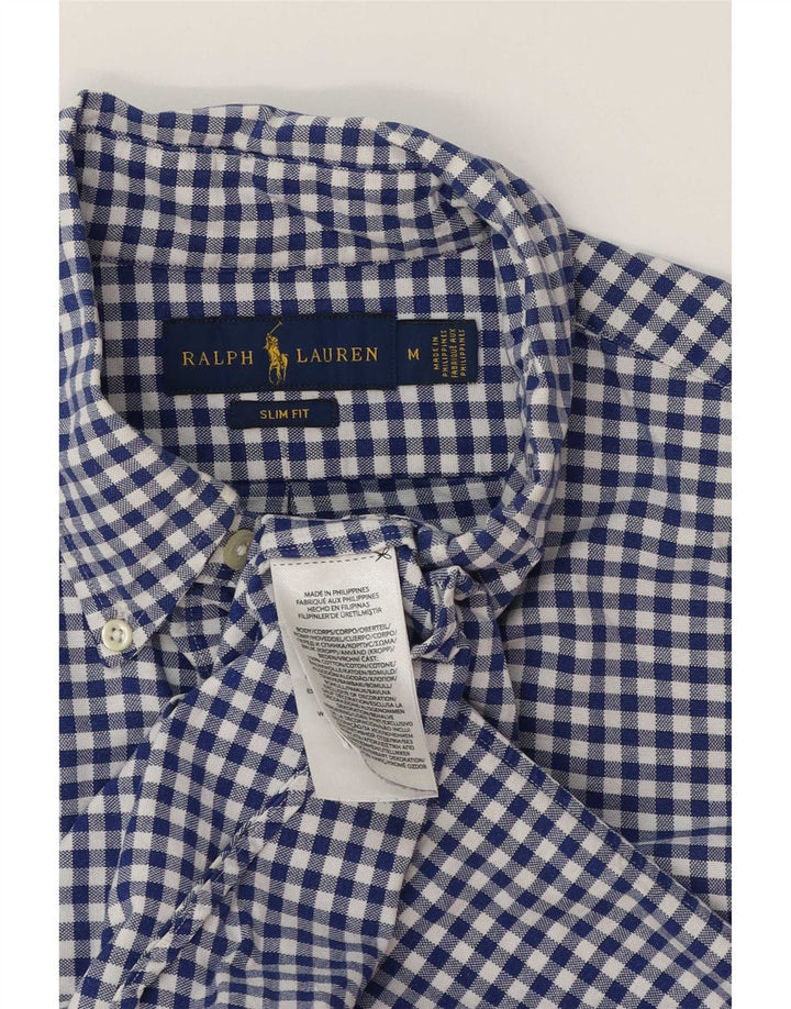 Ralph Lauren Herre Slim Fit skjorte Medium Blue Gingham Cotton
