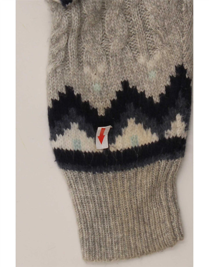 Marks & Spencer Dame Cardigan Sweater UK 14 Medium Grey Fair Isle