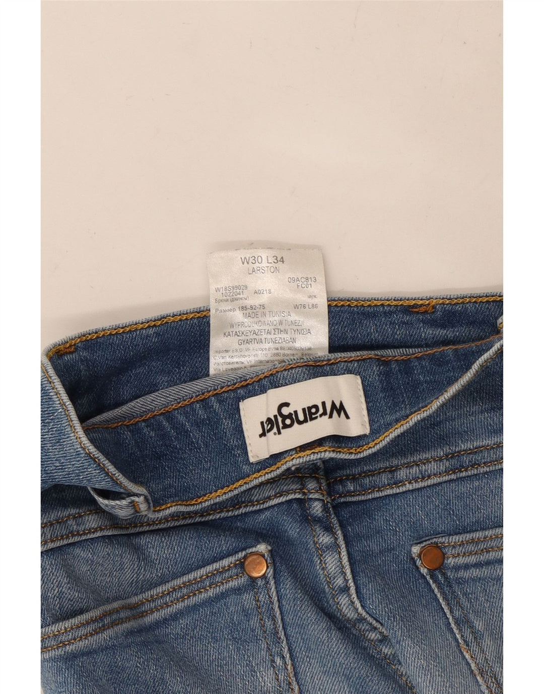 WRANGLER Dame Larston Slim Jeans W30 L28 Blå Bomuld