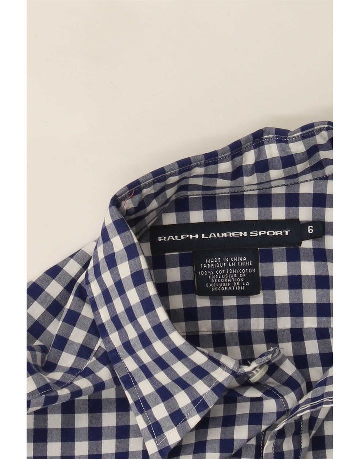 Ralph Lauren Dameskjorte US 6 Medium Blue Gingham Cotton