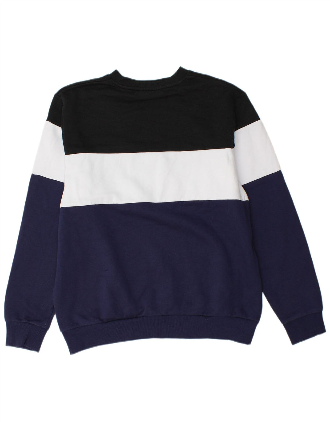 FILA Herre grafisk sweatshirt Jumper Large Navyblå Colourblock Bomuld