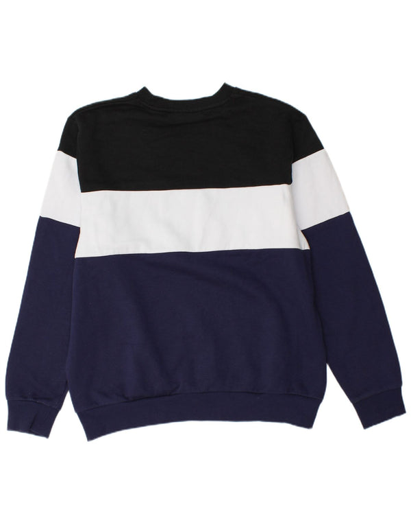 FILA Herre grafisk sweatshirt Jumper Large Navyblå Colourblock Bomuld