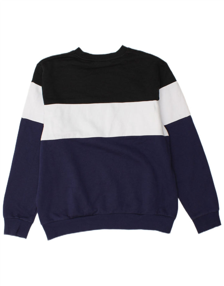 FILA Herre grafisk sweatshirt Jumper Large Navyblå Colourblock Bomuld