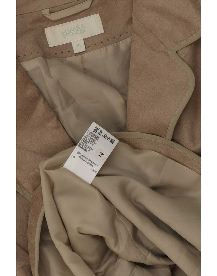 Marks & Spencer Dame Blazer Jacket UK 18 XL Beige Polyester