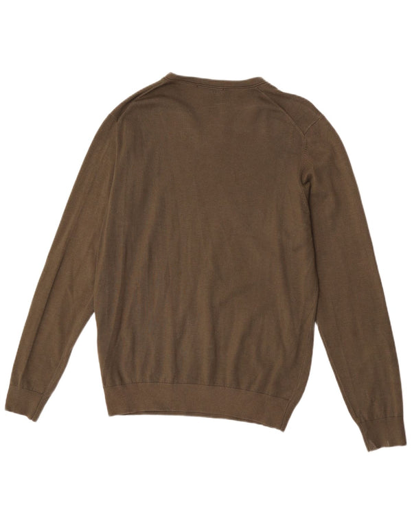 Liu Jo Mens V-Neck Jumper Sweater Large Khaki Viscose