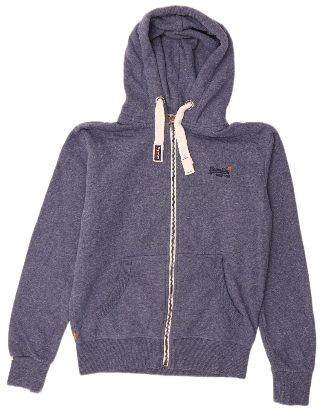 SUPERDRY Hættetrøje med lynlås til mænd mellemblå bomuld