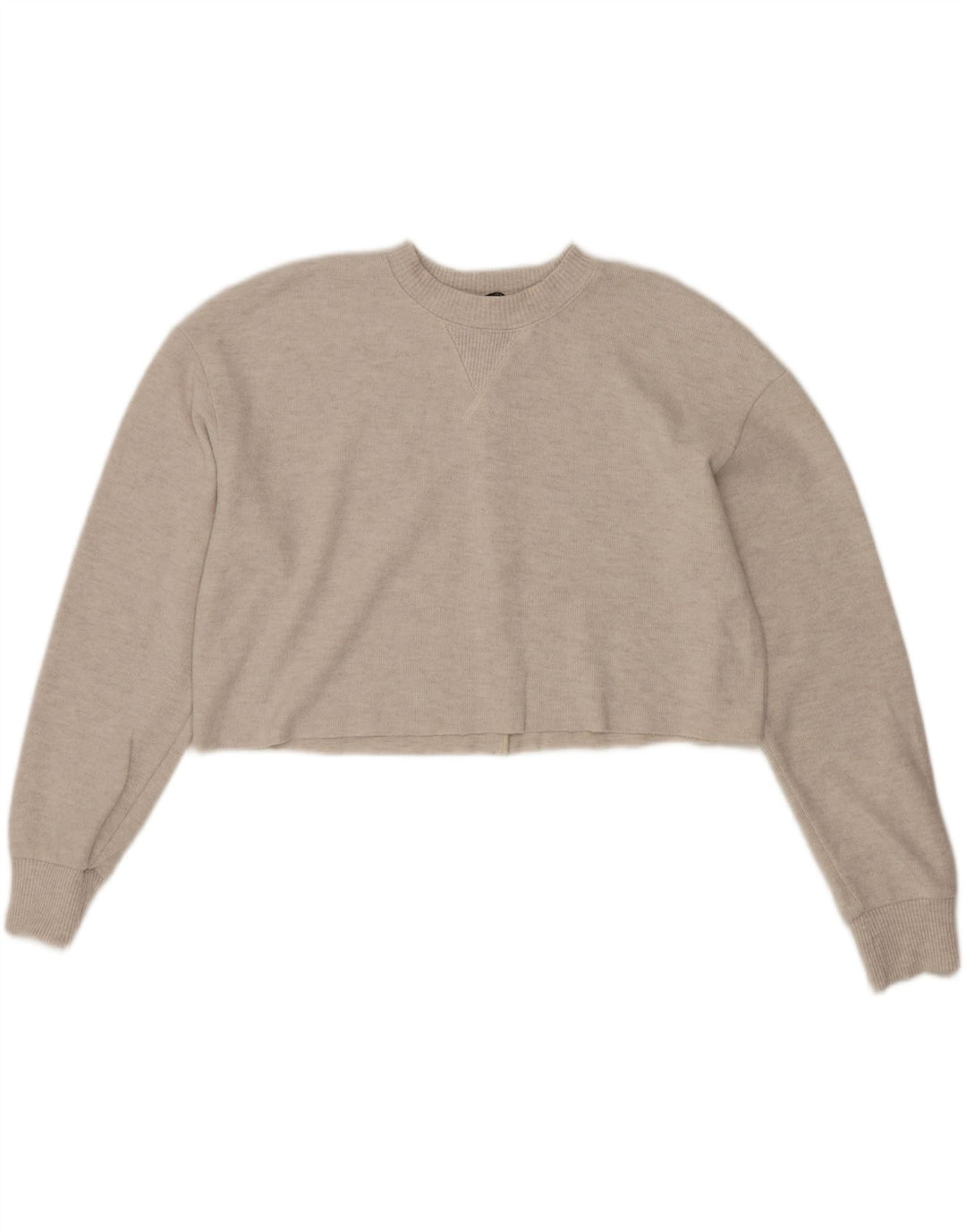 Zara Womens Crop Bluse Top UK 14 Medium Beige